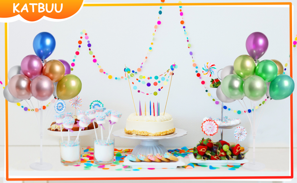 Birthdays setup with balloon stands